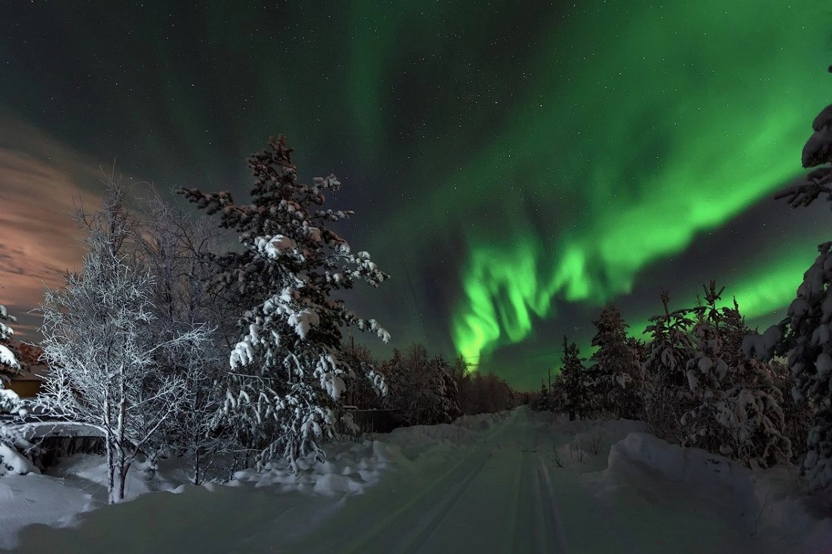 Мончегорск Северное сияние