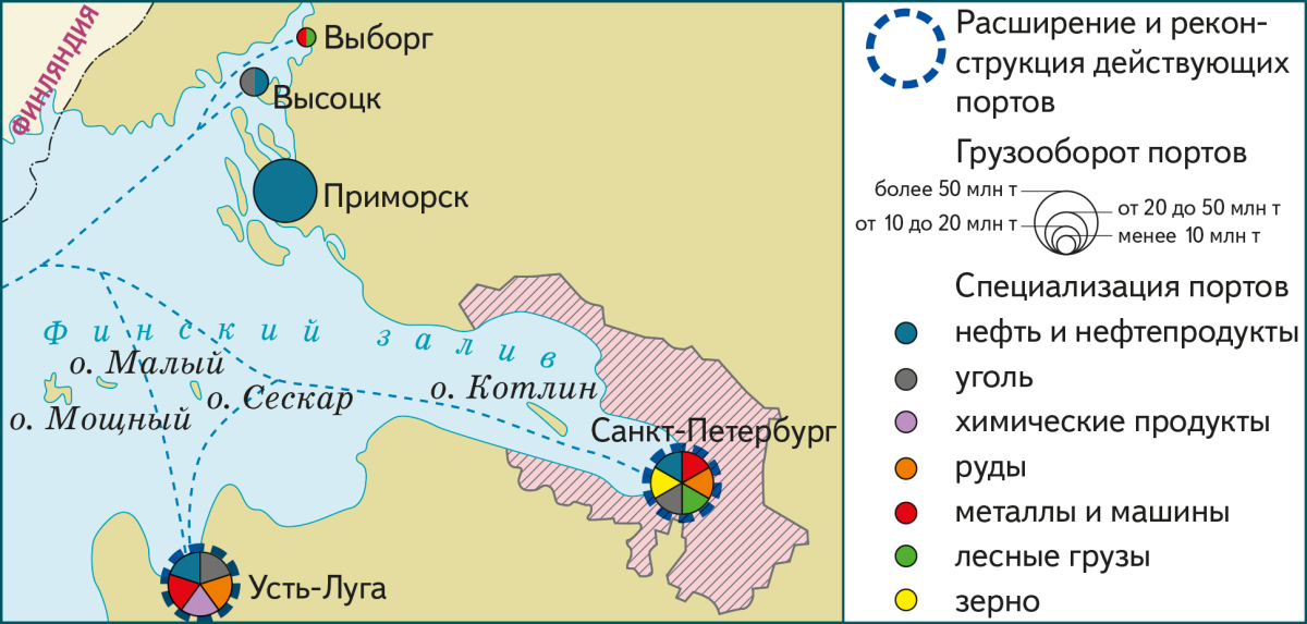 Порты Балтийского бассейна Усть-Луга на карте
