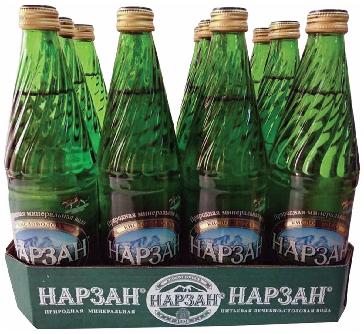 Минеральная лечебно-столовая вода Нарзан натуральной газации, стекло