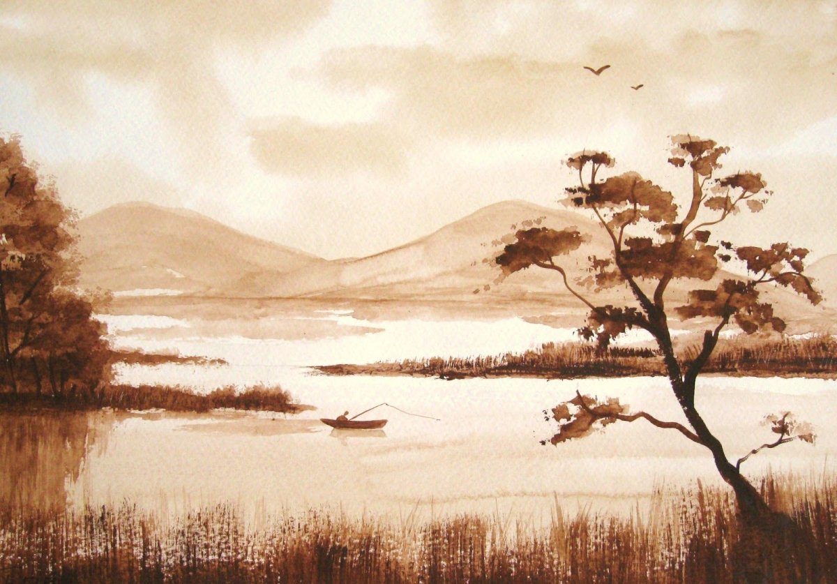 Grisaille пейзаж
