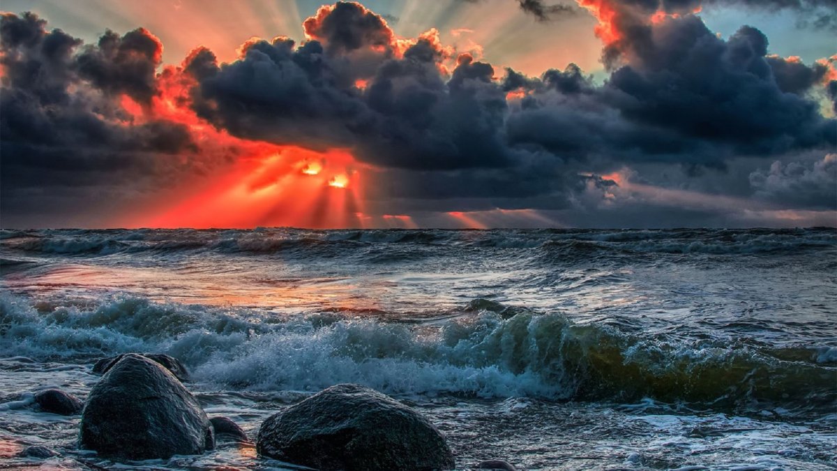 Закат на море