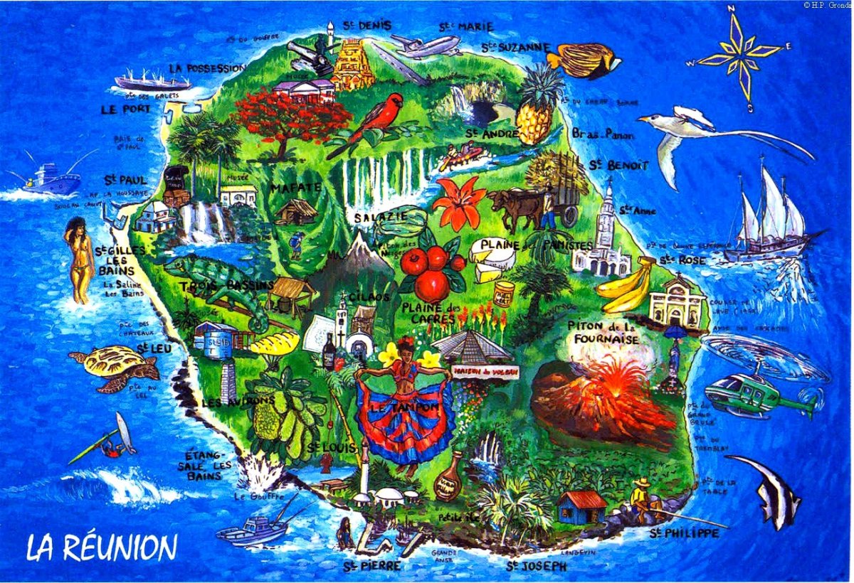 La Réunion Франция карта