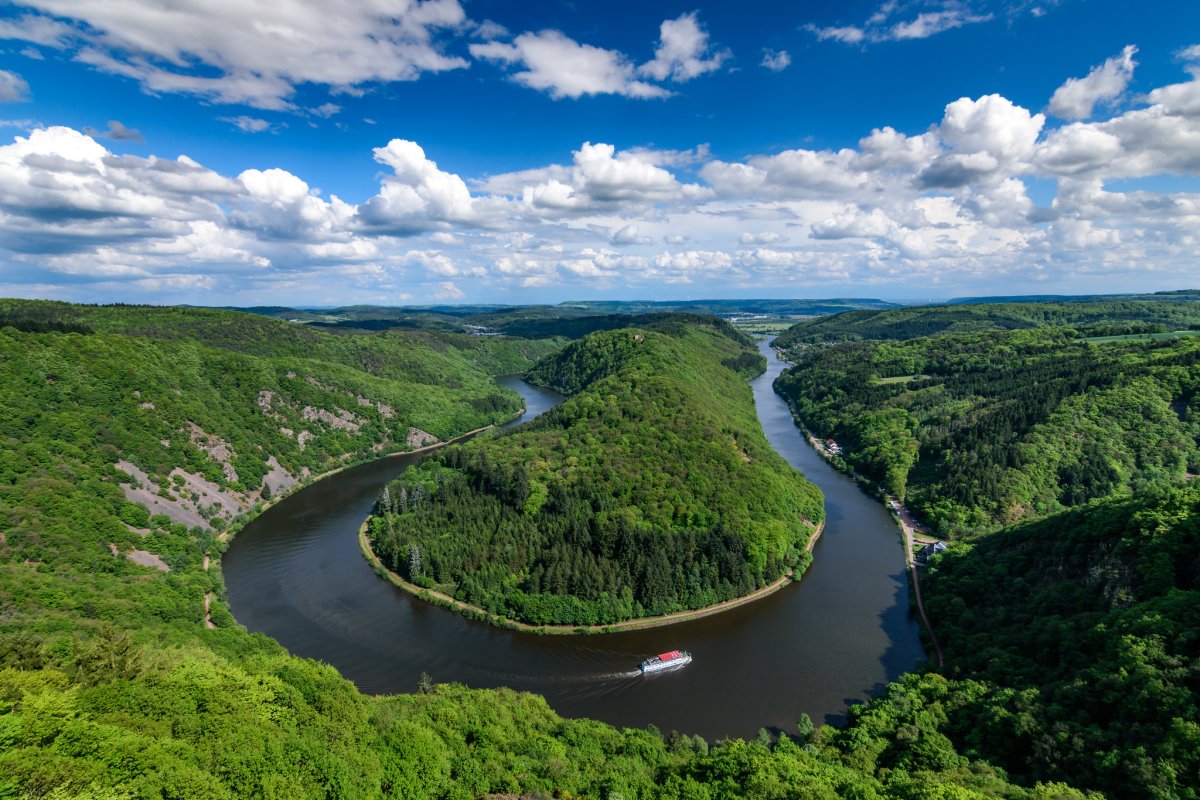 Река Саар Германия закат