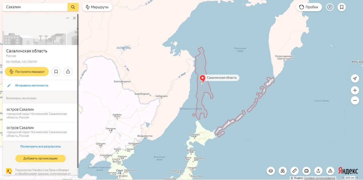 Охотское море на карте