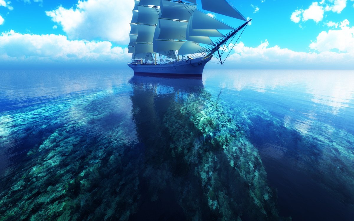 Корабль в море