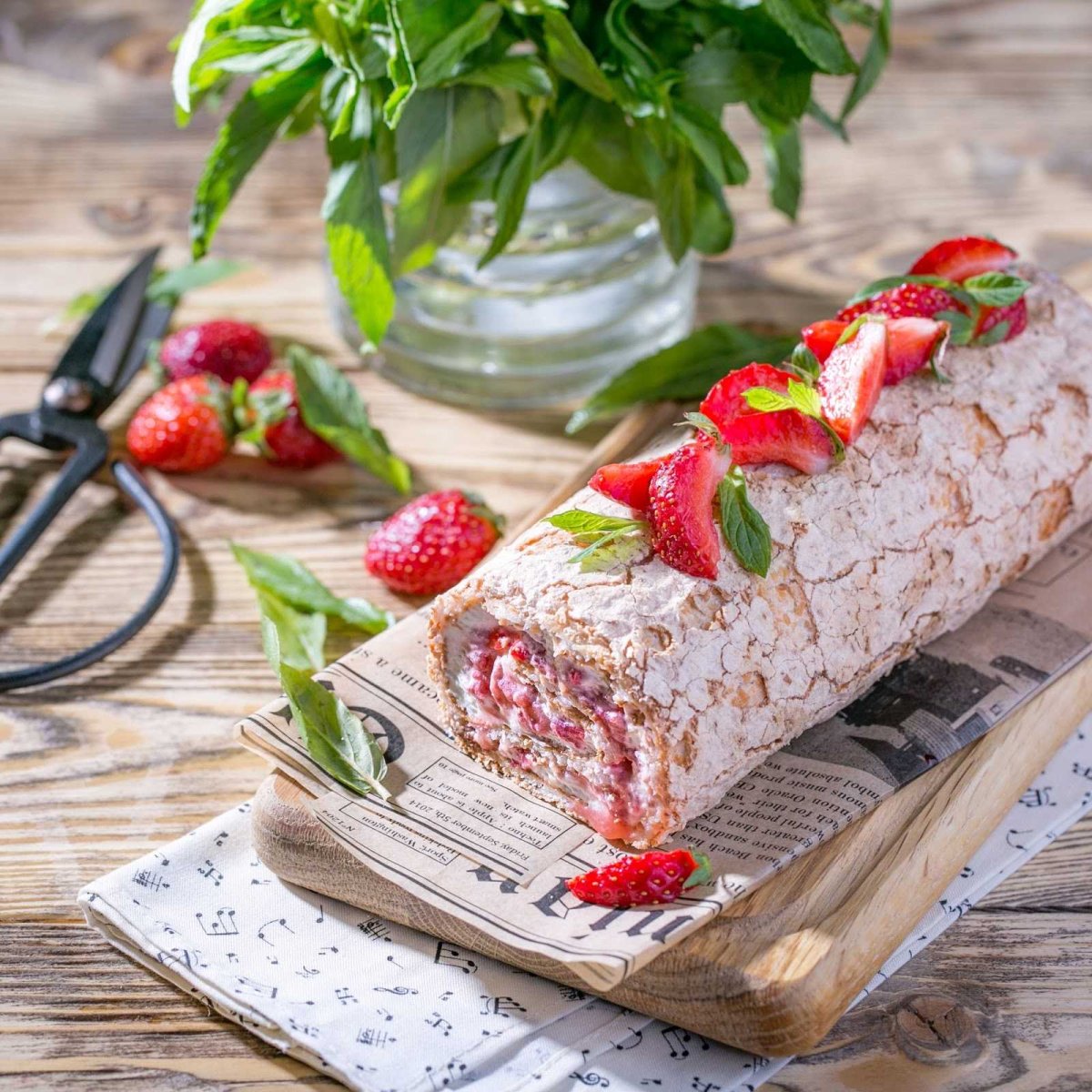 Кокосовая меренговый рулет