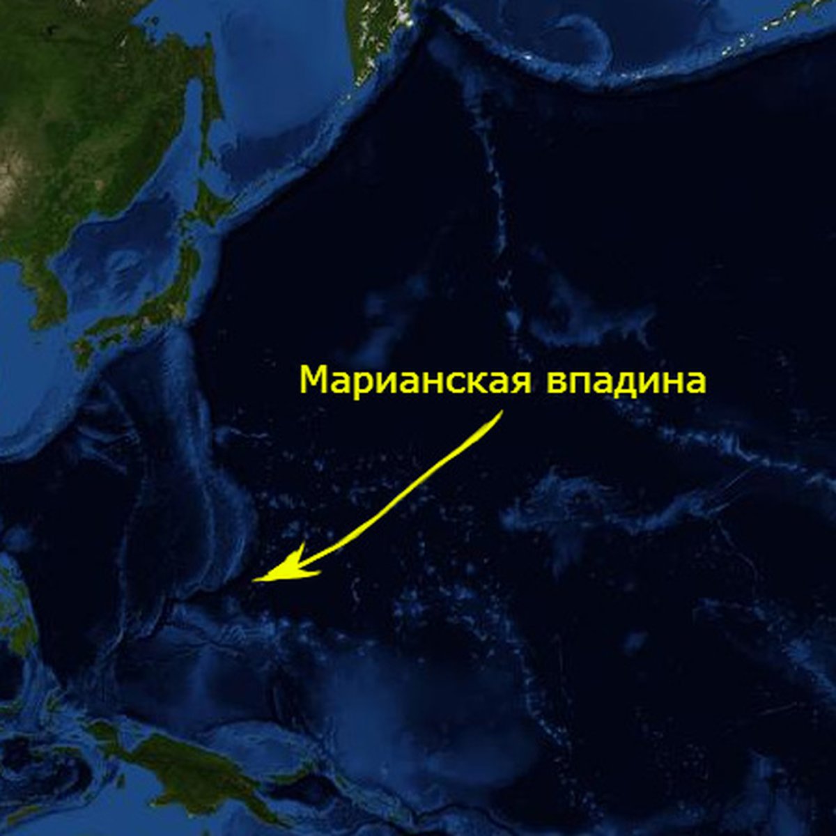 Тихий океан Марианский желоб глубина в метрах