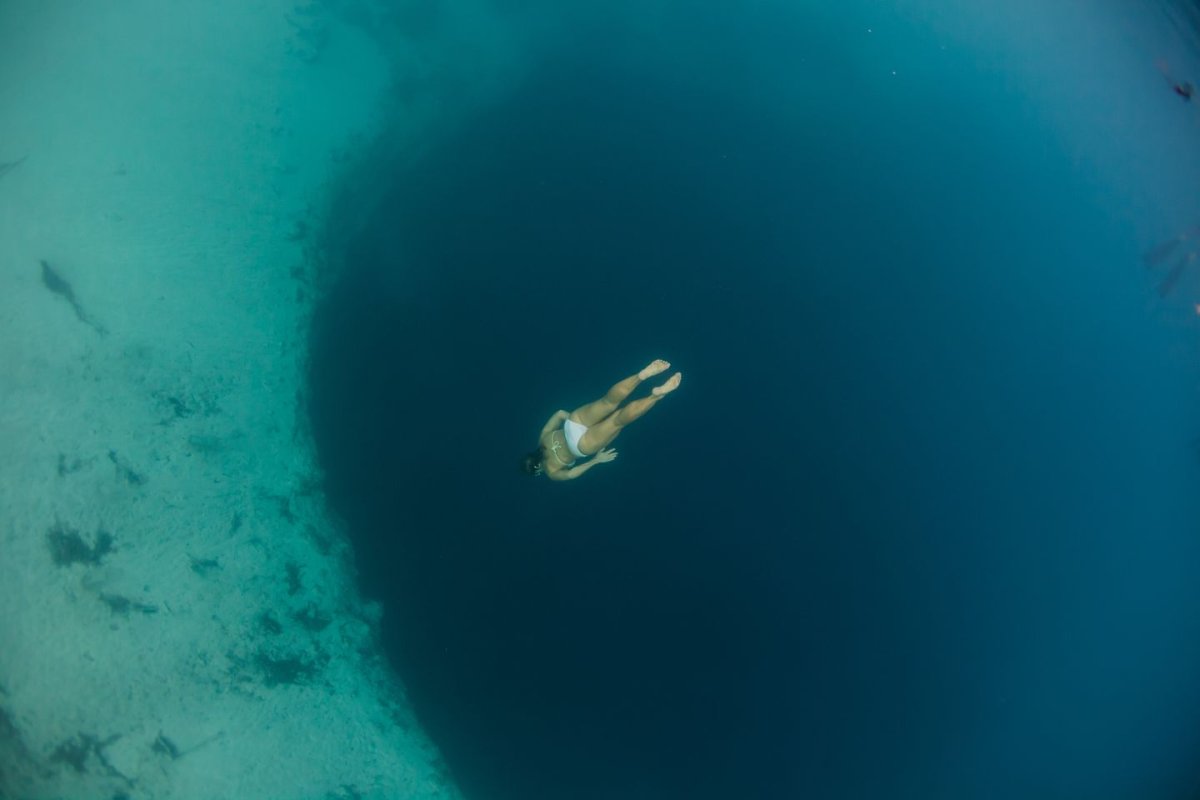 Воронка под водой
