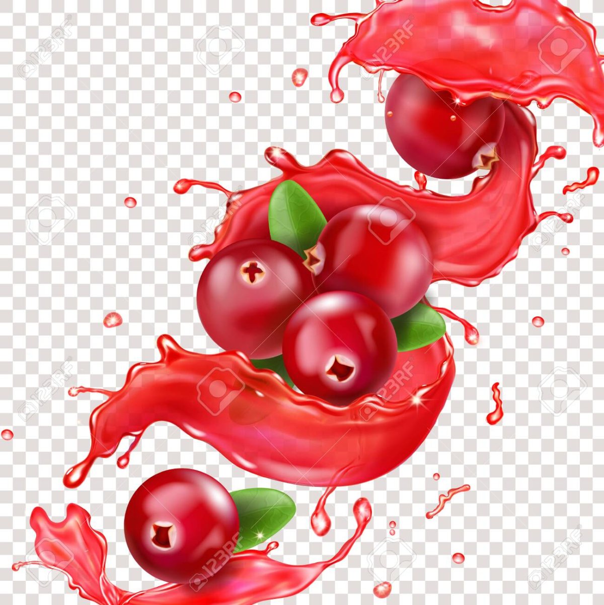 Брызги сока клюквы