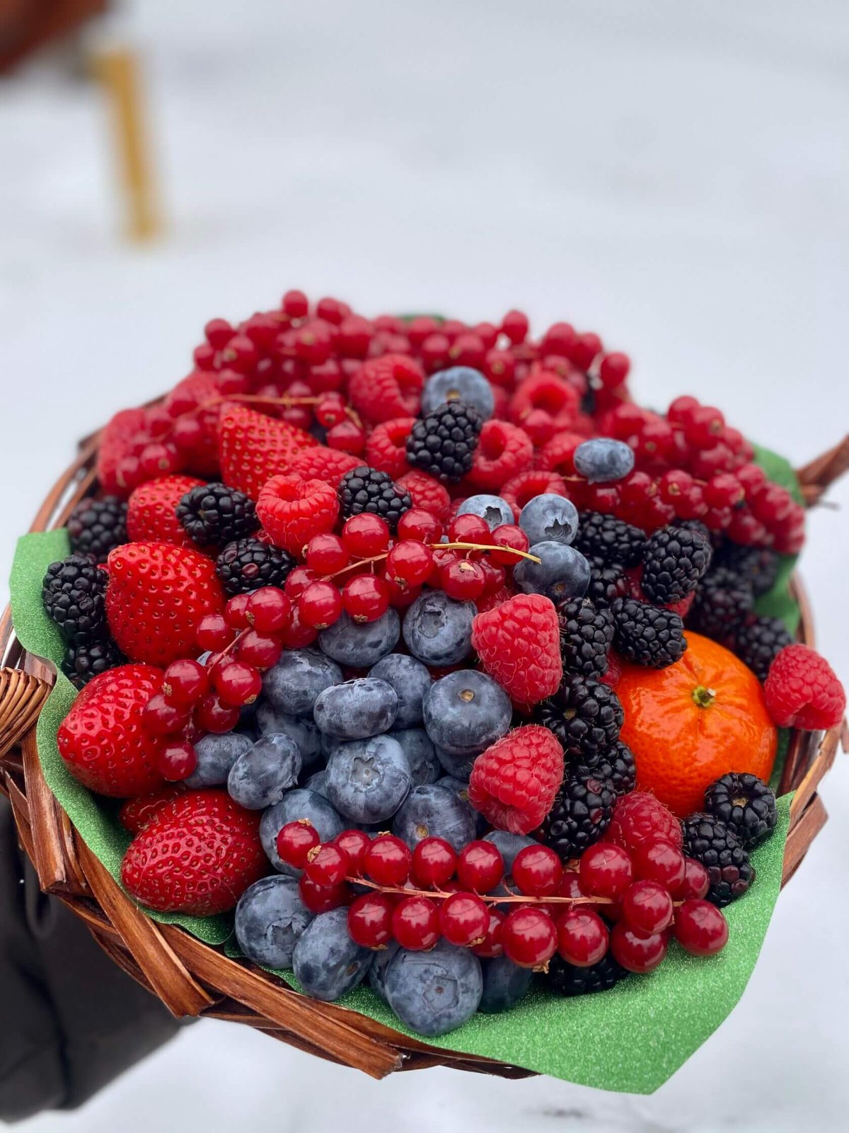 Пирог корзинка с ягодами