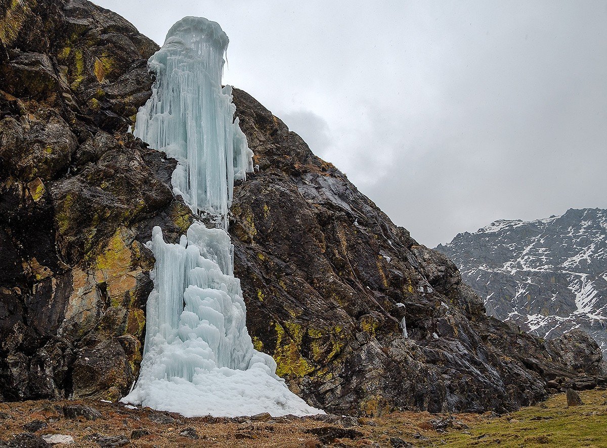 Замерзший водопад Камчатка Вилючинский