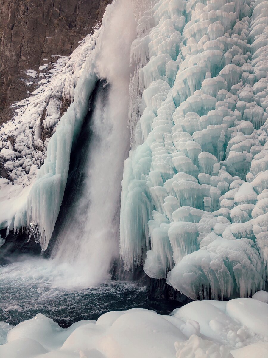 Каракая Су водопад зимой