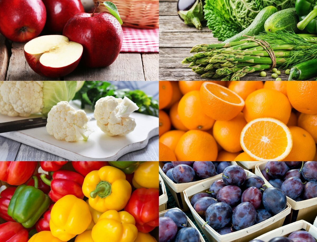 Продукты питания по цветам