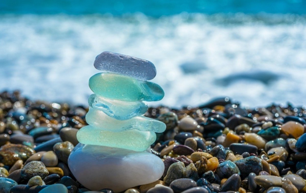 Modern Aqua Sea Glass Bub...