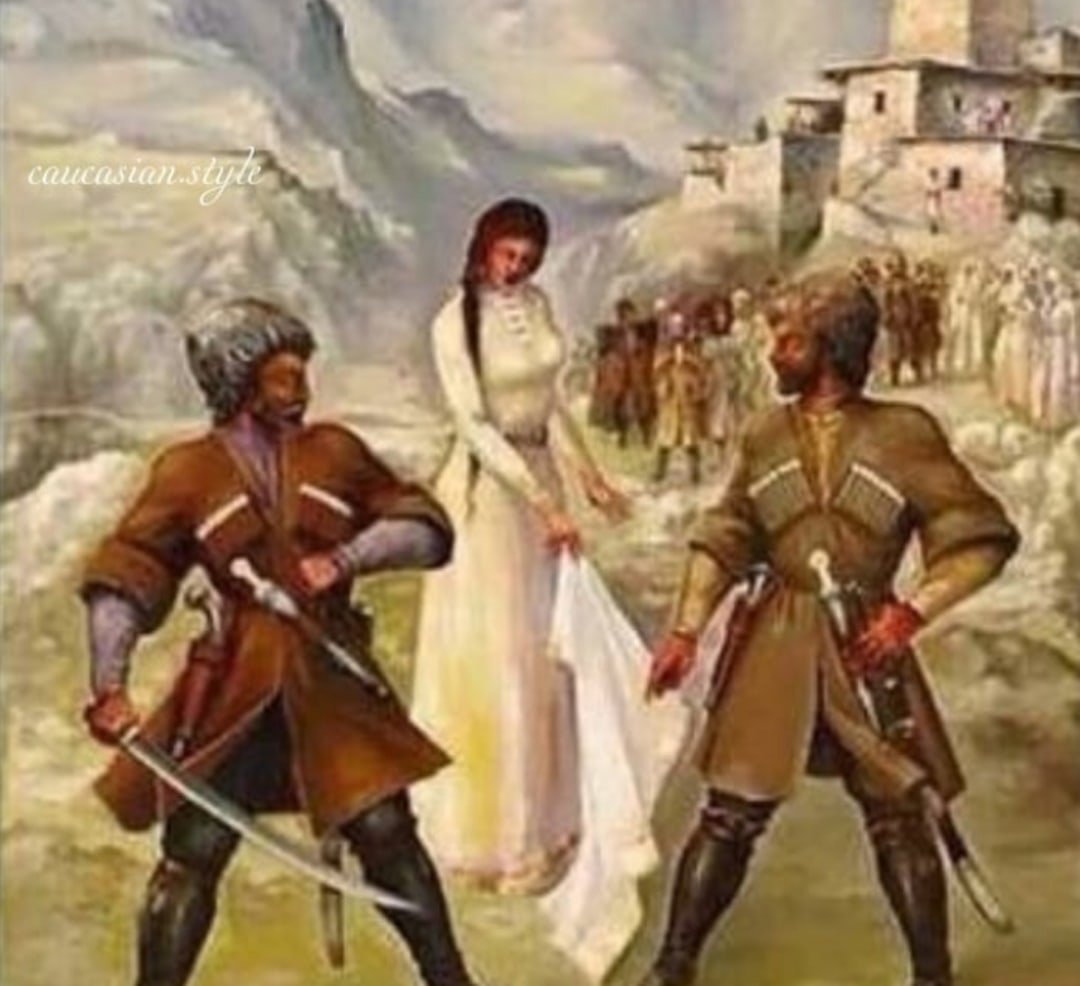 Горянка бросает платок