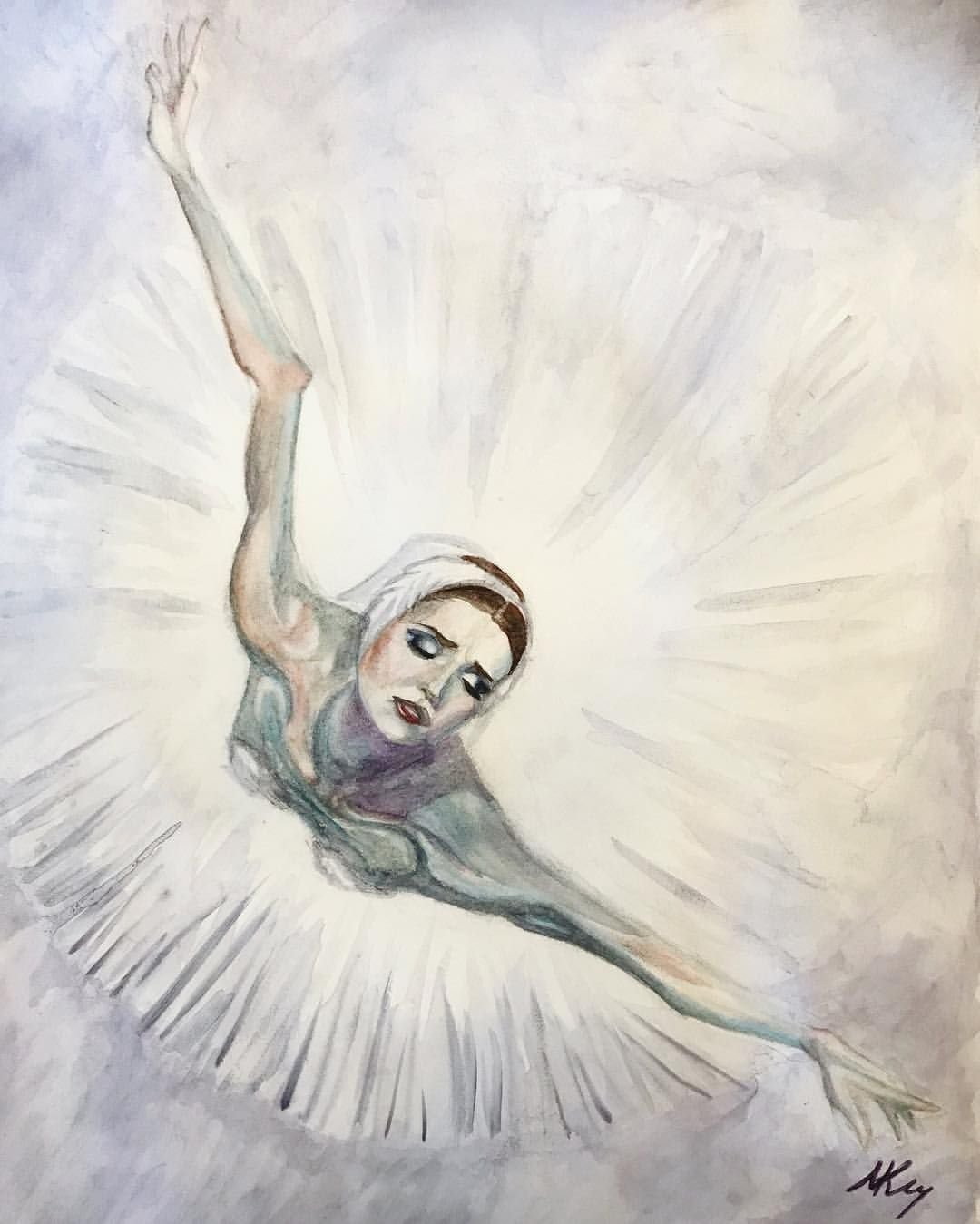 Лебедь рисунок балет
