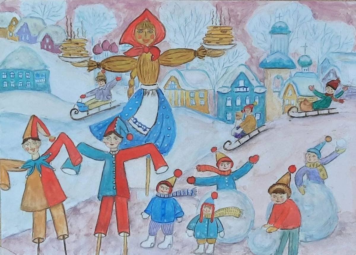 Праздничные гуляния рисунок