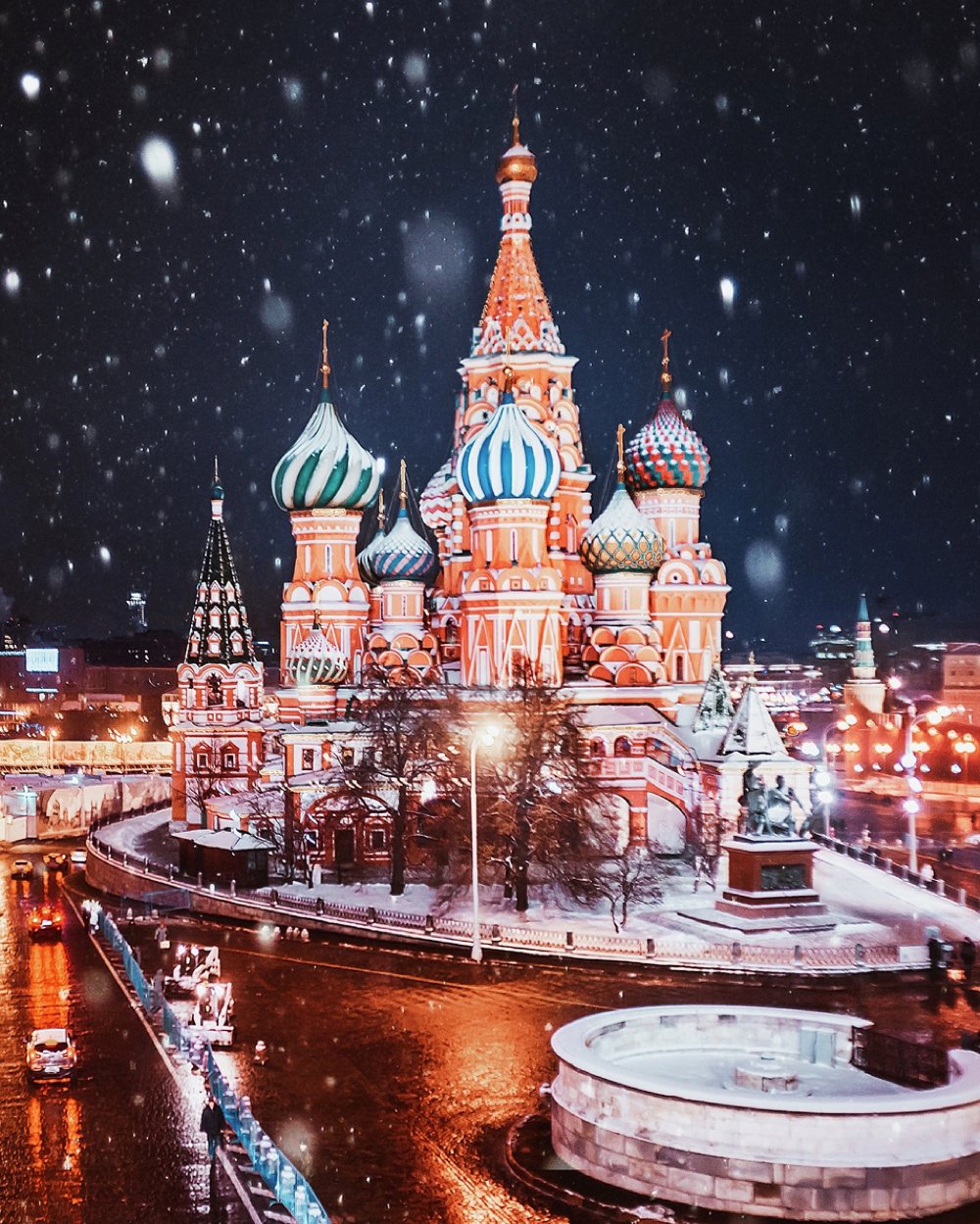 Москва храм Василия Блаженного новогодний