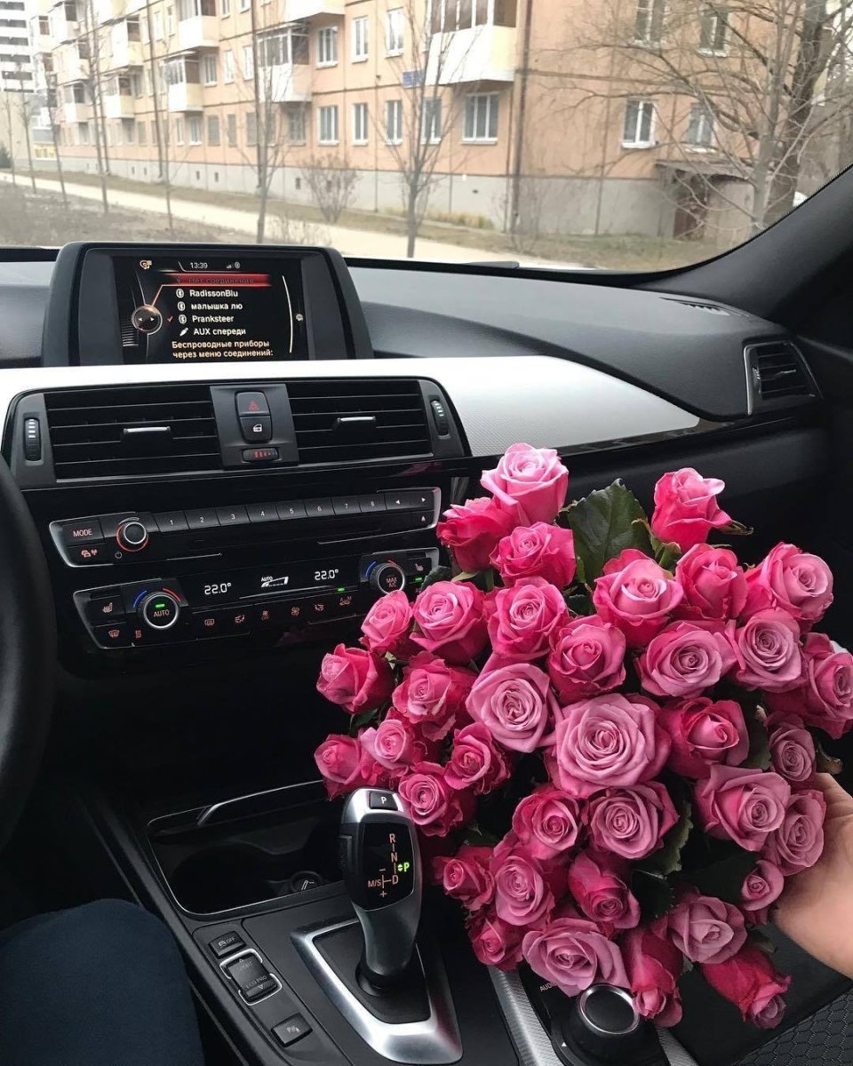 Цветы в салоне автомобиля