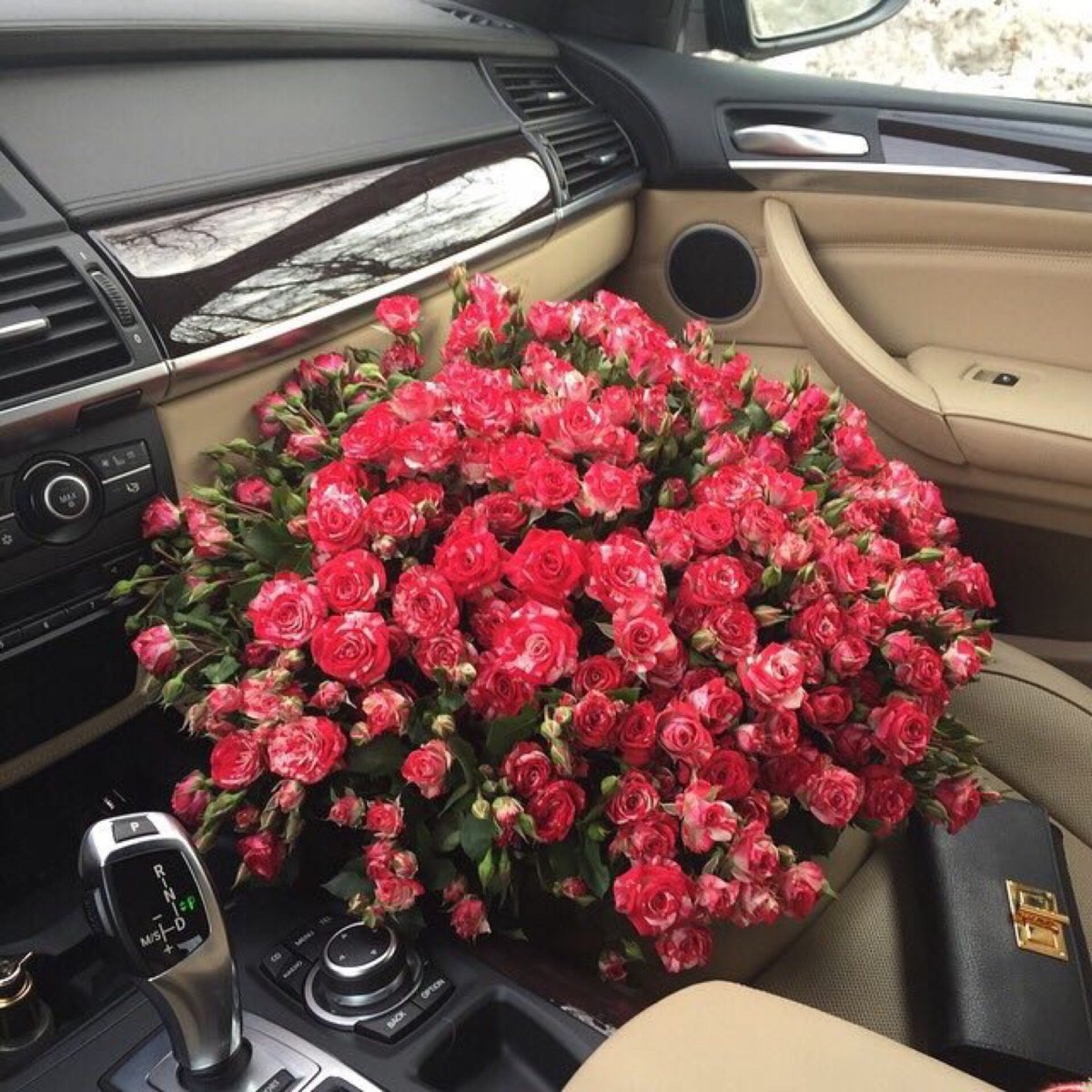 Цветы в салоне автомобиля