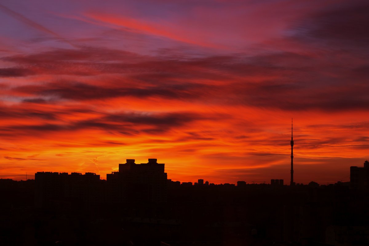 Закат в городе