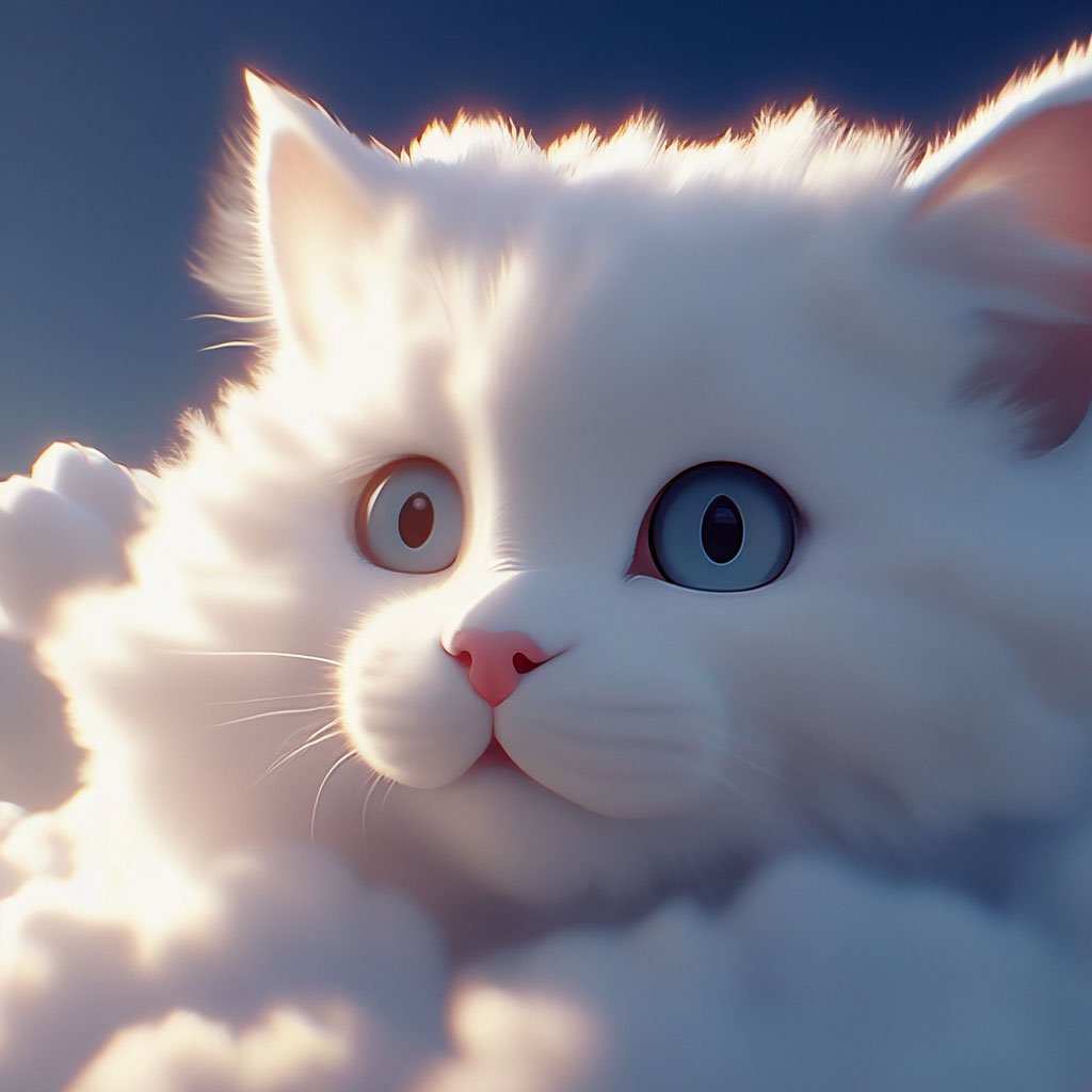 Красивая белая кошка