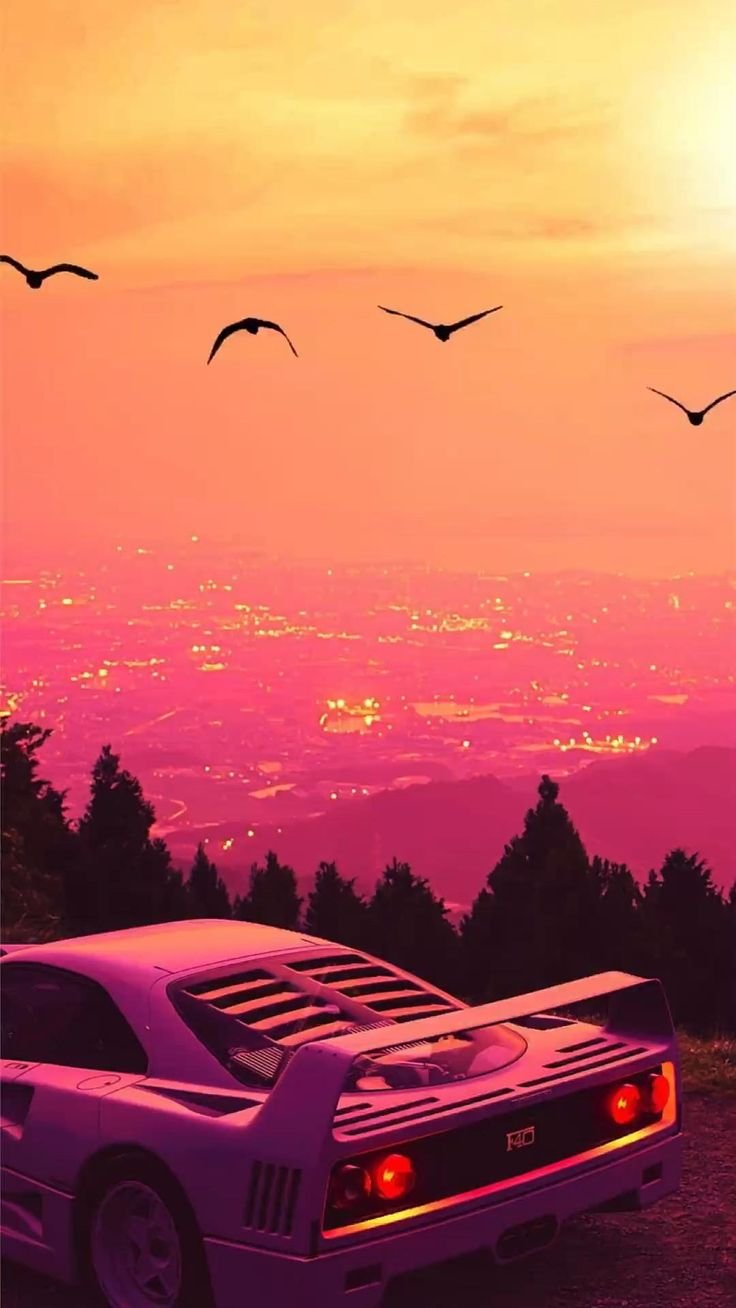 Ferrari Testarossa Retro Wave