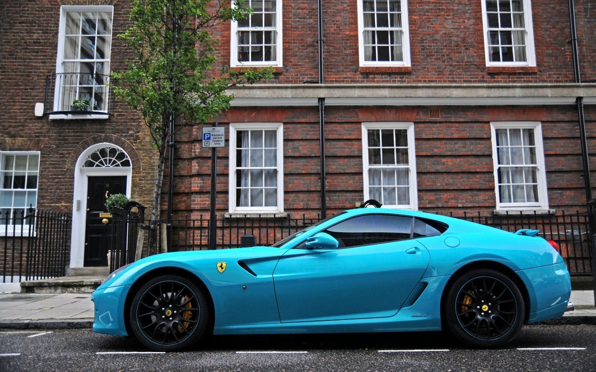 Ferrari 599 GTB Fiorano темно-синяя цвет