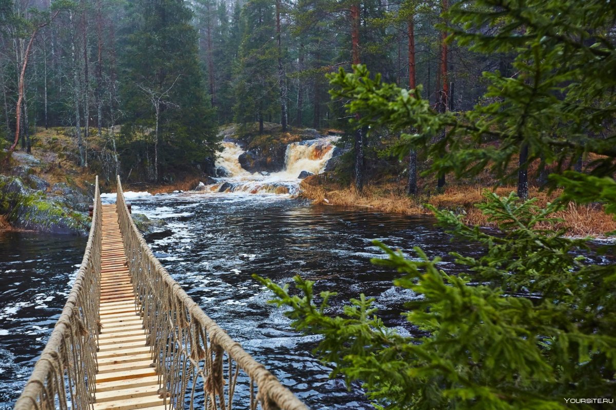 Водопады Ахвенкоски Карелия