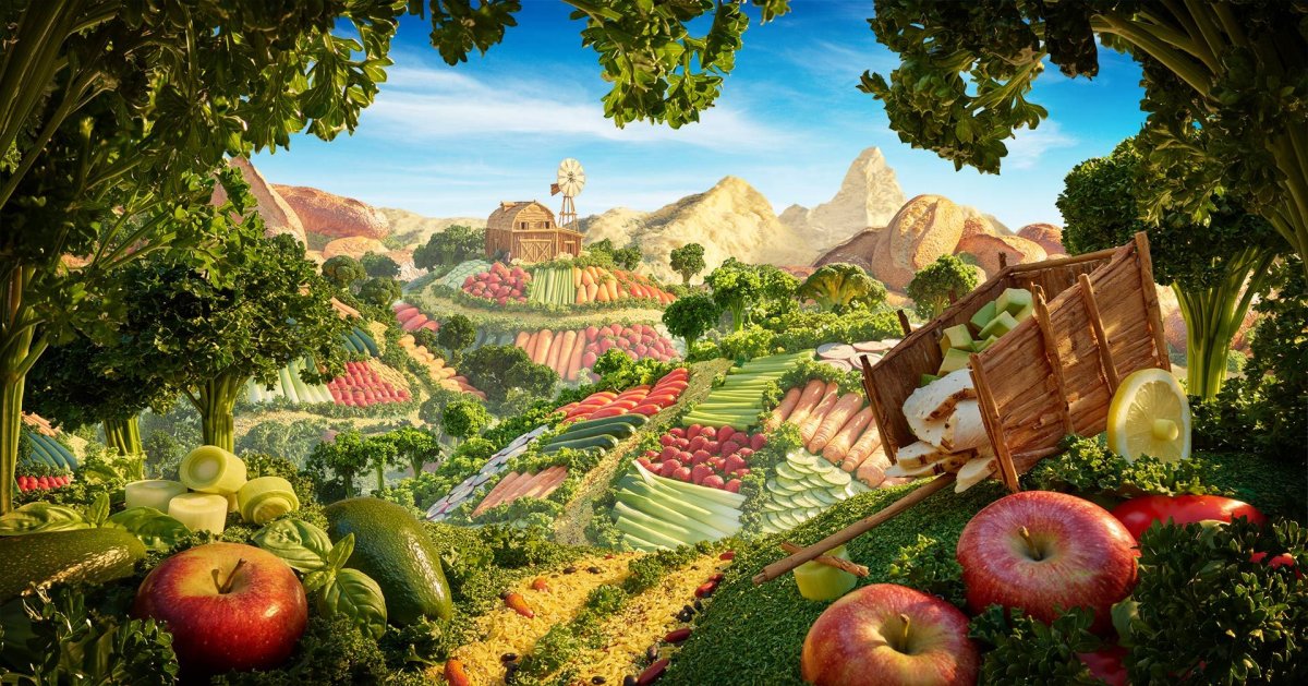 Картины из овощей Карл Уорнер
