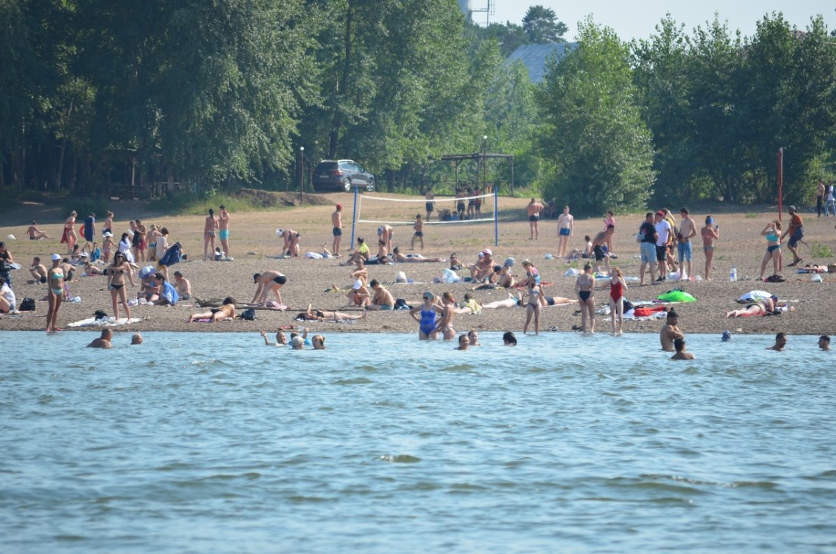 Уфимский пляж река белая лето
