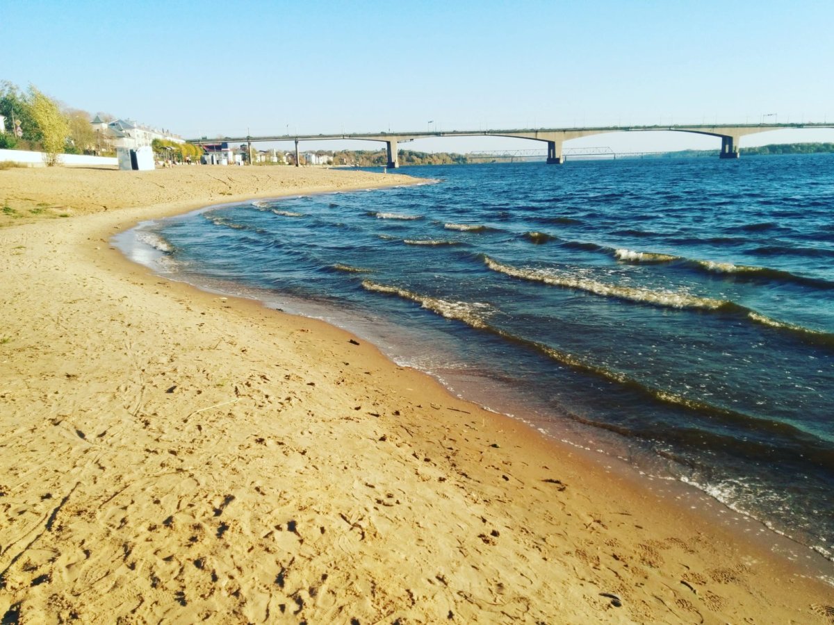 Пляж в Костроме на Волге