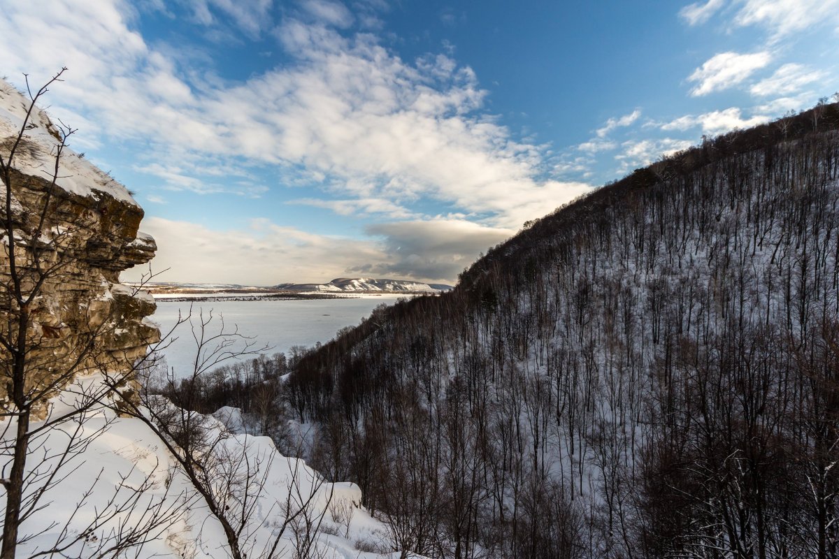 Гора Стрельная Самарская лука Жигулевские горы зимой