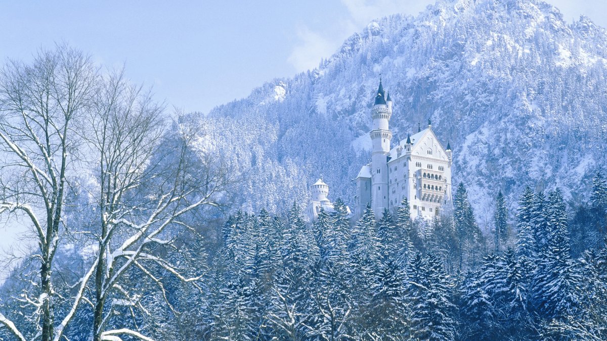 Замок в Германии Нойшванштайн 1920 1080
