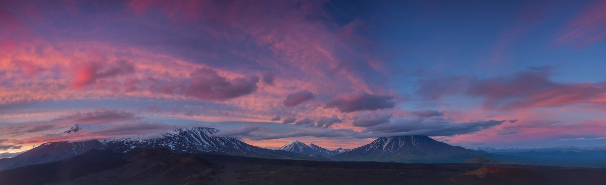Вулканы Камчатки панорама