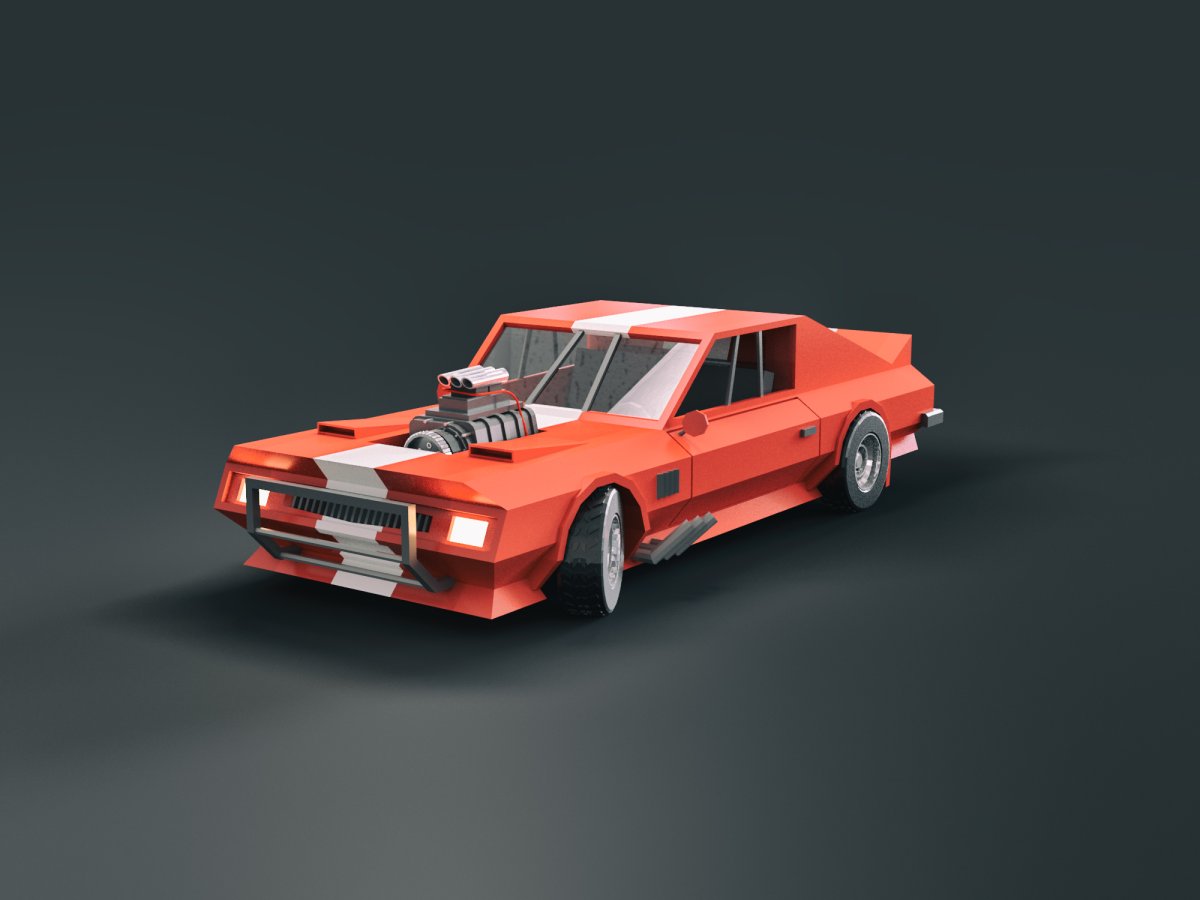 Автомобиль Blender lowpoly