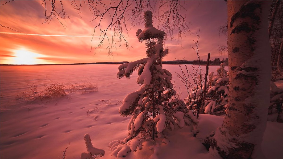 Закат зимой