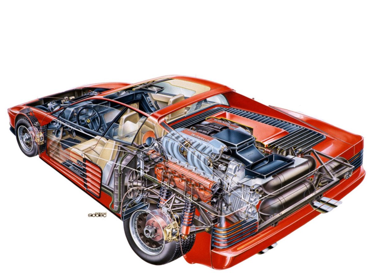 Ferrari Testarossa 1984 двигатель