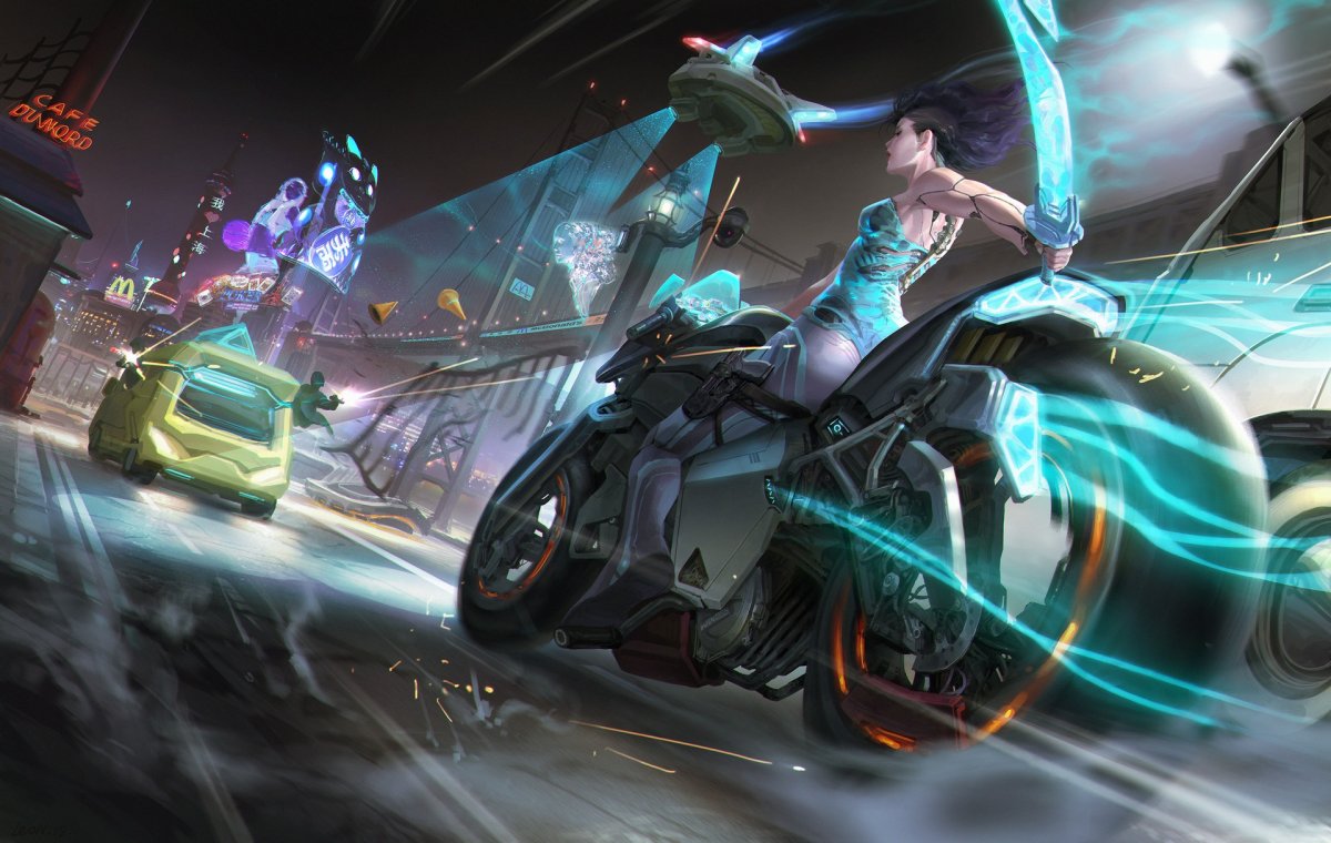 Мотоцикл Cyberpunk 2077 арт