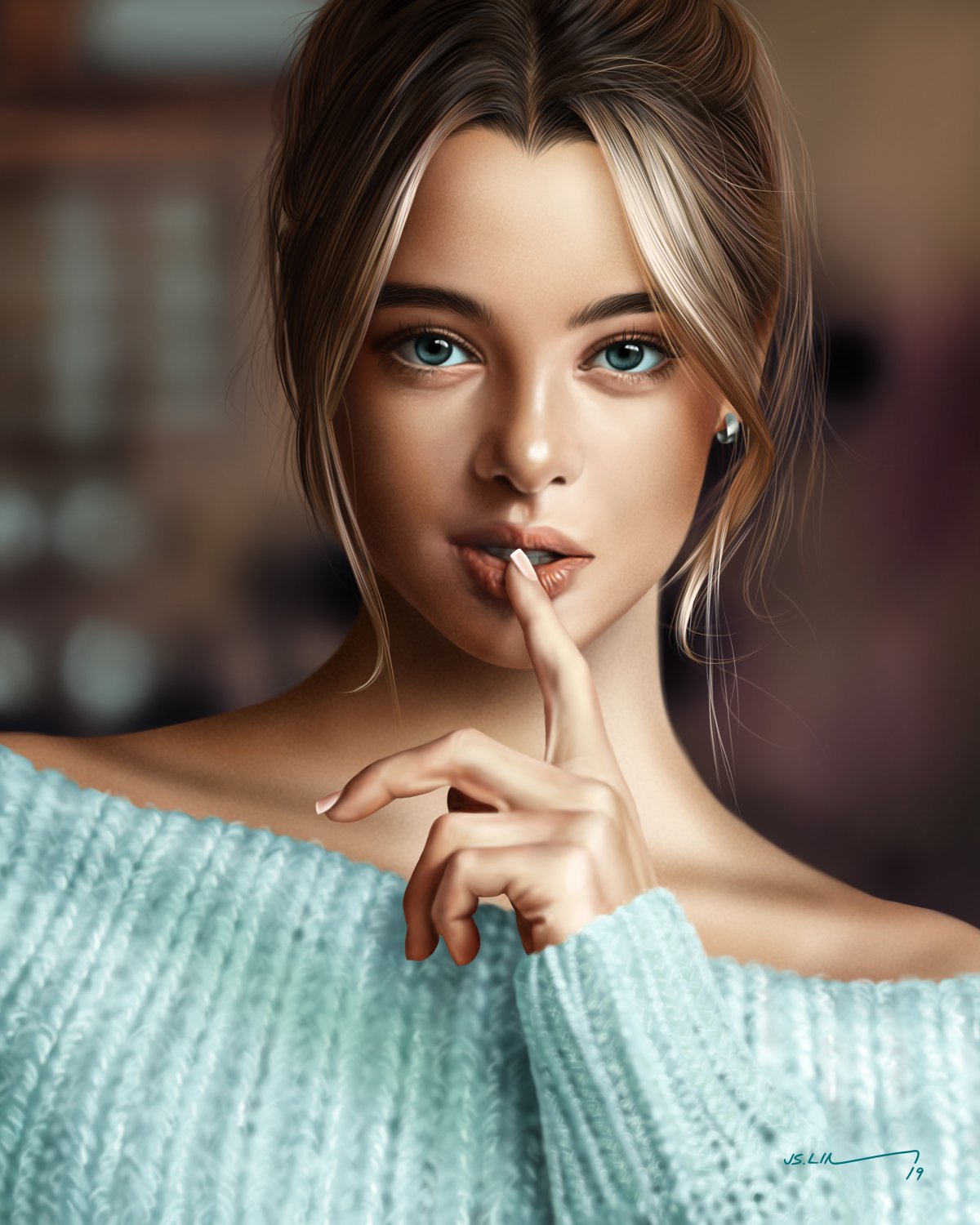 Красивое лицо девушки