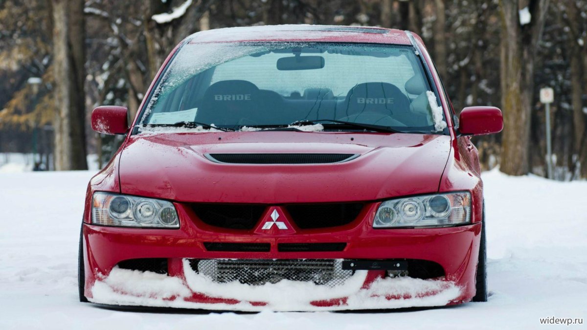 Mitsubishi Lancer Evolution 9 зимой