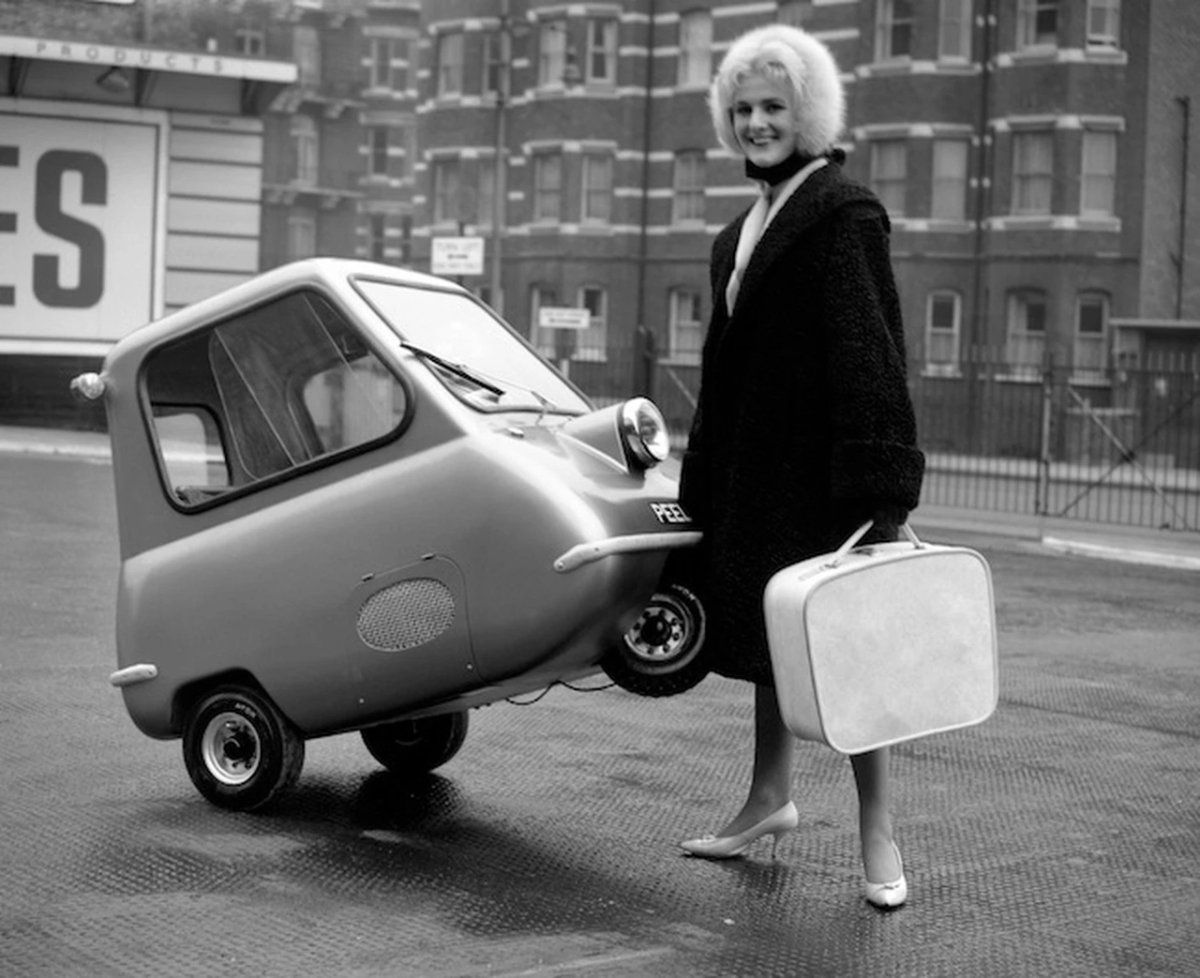 Peel 50 Single-Seat car, accelerating up to 64 km per hour. Great Britain, 1962