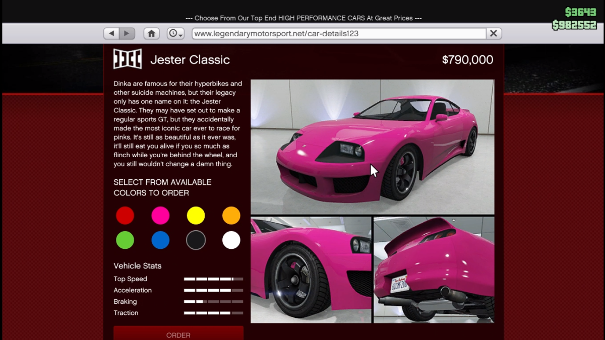 Jester Classic GTA 5 чит код