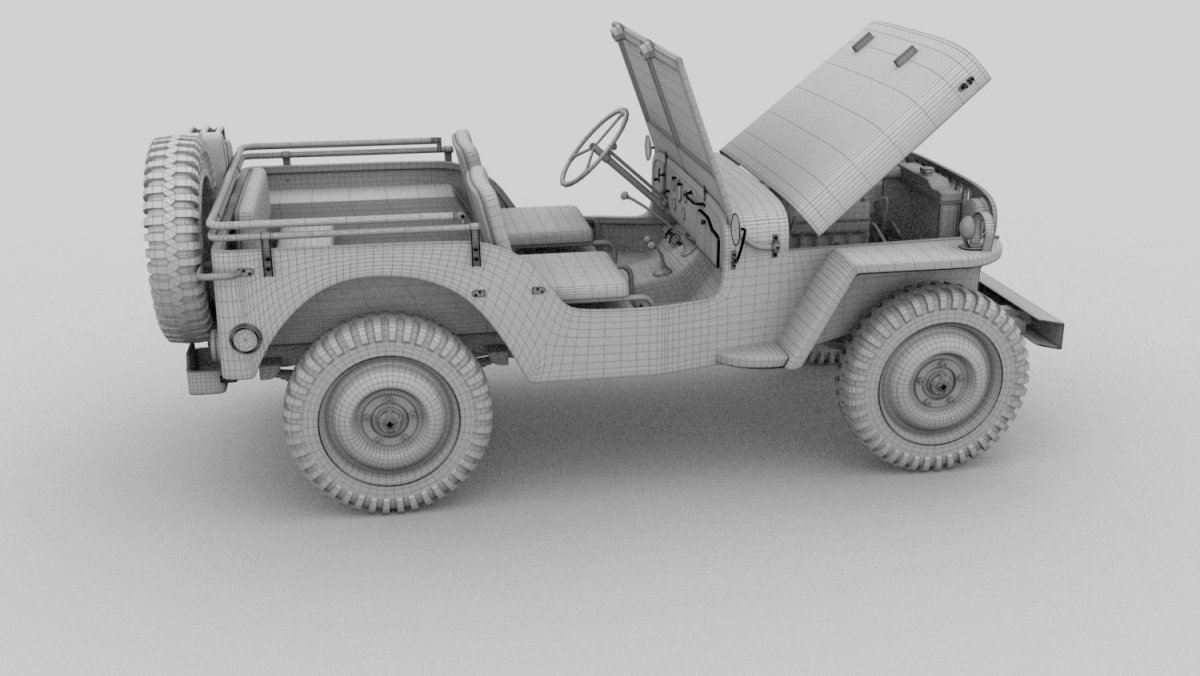 Jeep Willys MB 1942 3d модель
