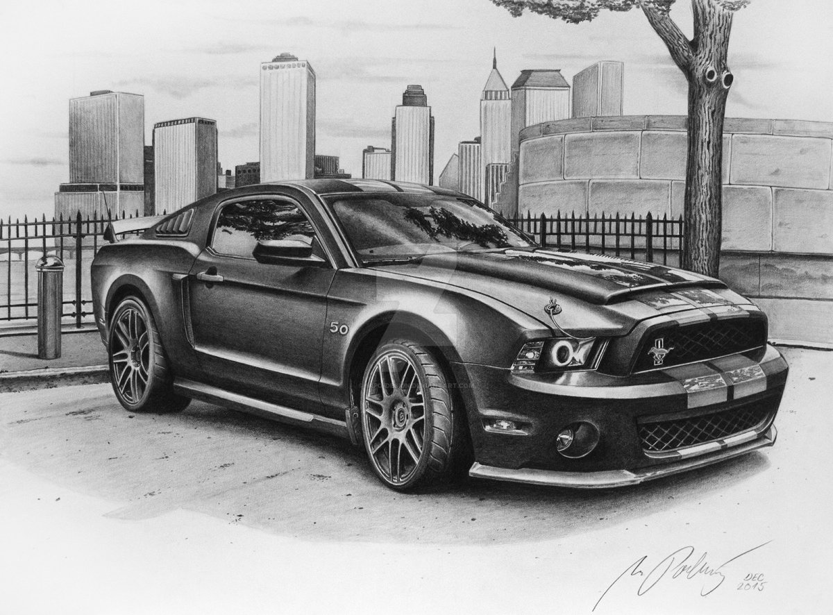 Ford Mustang Shelby gt500 рисунки