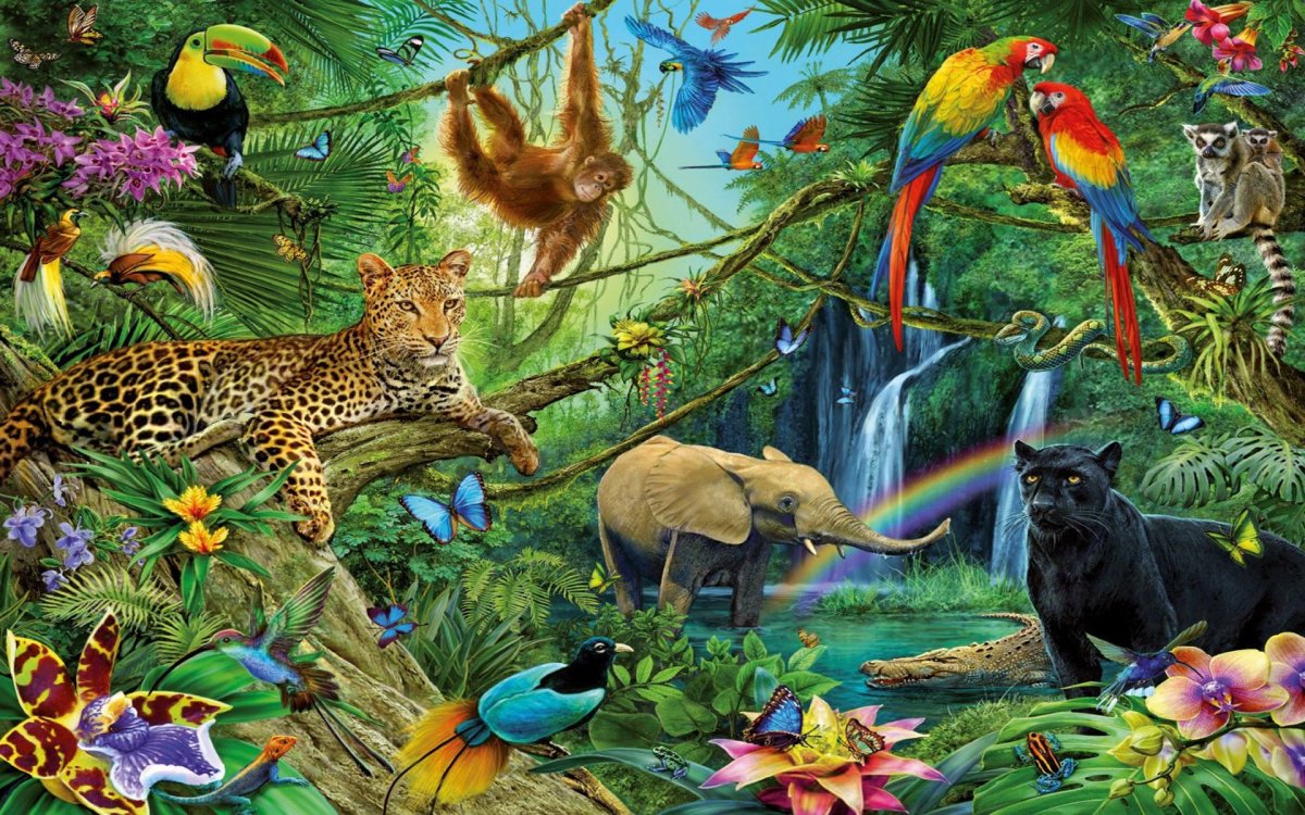 Пазл Ravensburger XXL джунгли (12660), 200 дет.