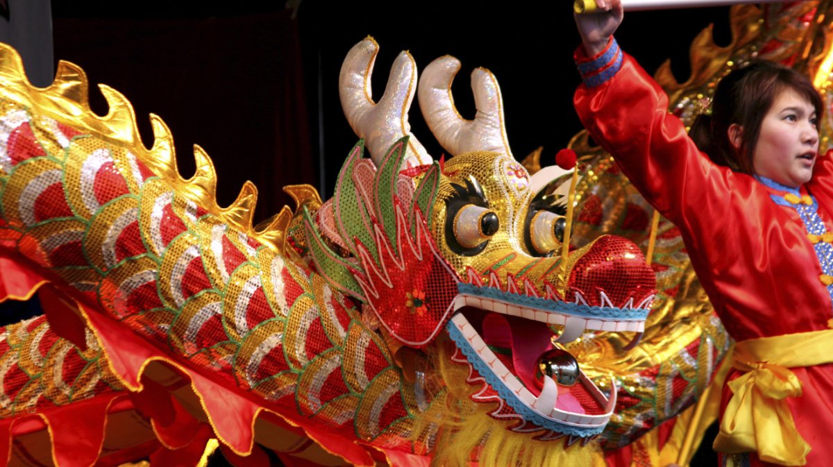 Chinese Dragon Dance in Circus
