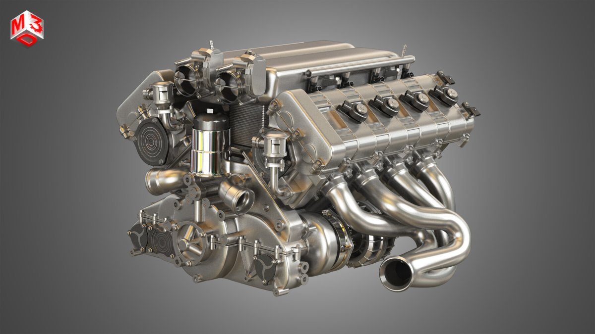 V8 engine 3d model