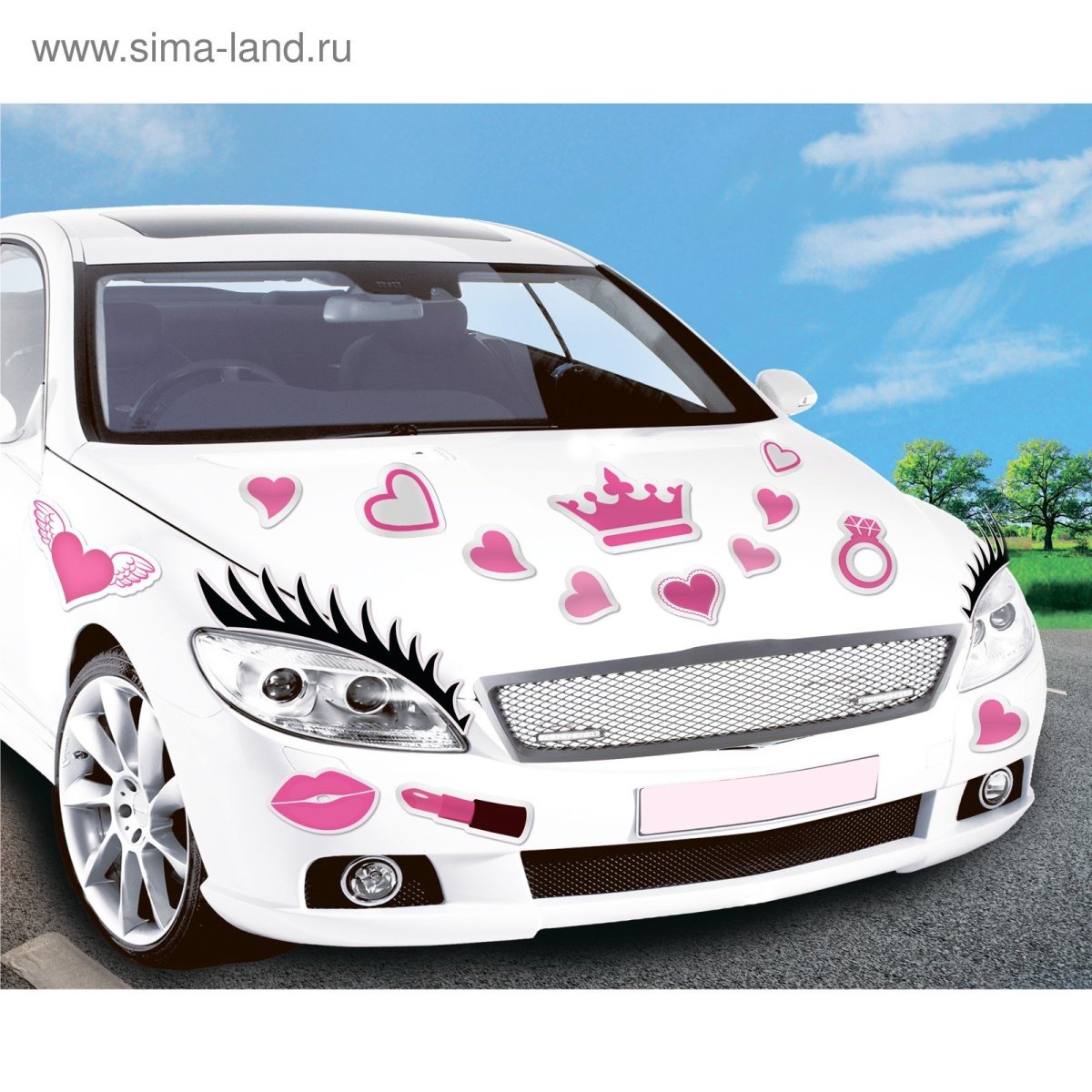Наклейка ресницы на машину