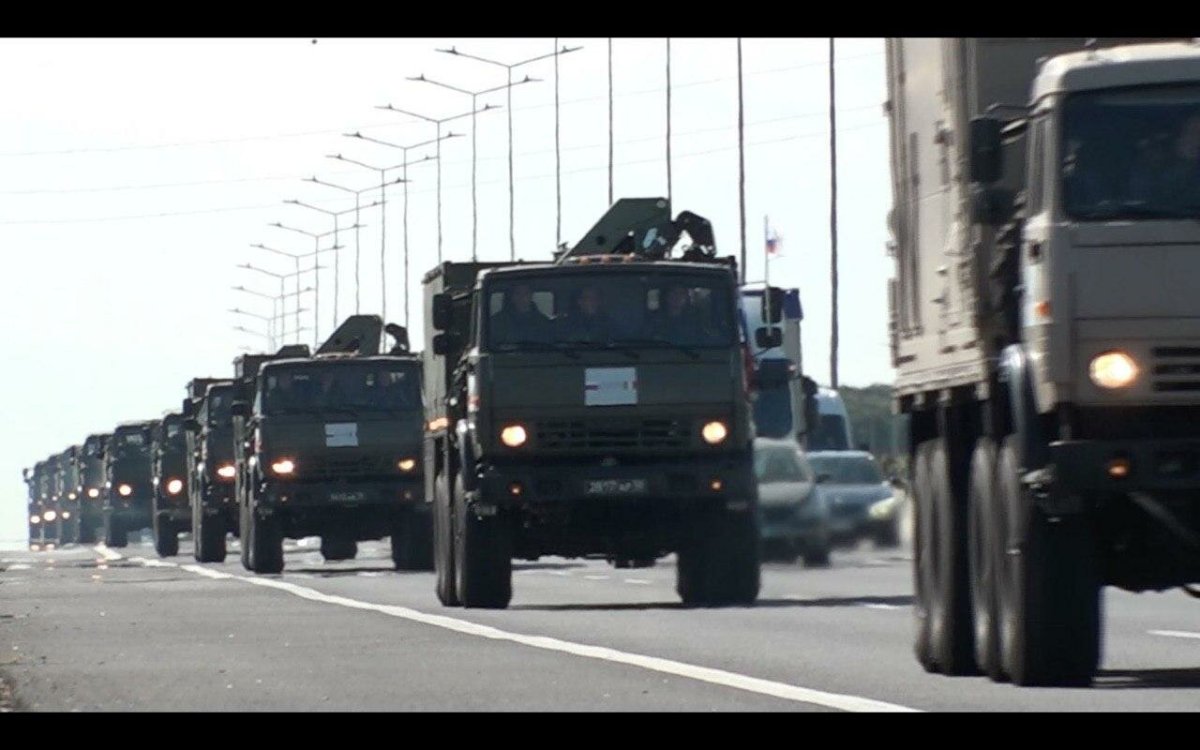 Колонна военной техники России